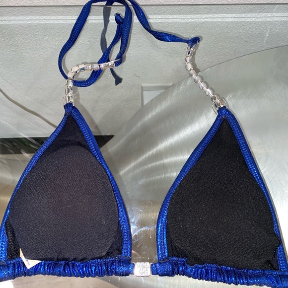 Blue Rhinestone Bikini Top - Picture 12 of 16